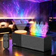 Noahstrong Essential Oil Diffuser, 7-Color Water Ripple Projector Flame Diffuser, Remote Control, 3 Timer Modes & Auto Shut-Off, Aromatherapy Humidifier for Bedroom Home Yoga
