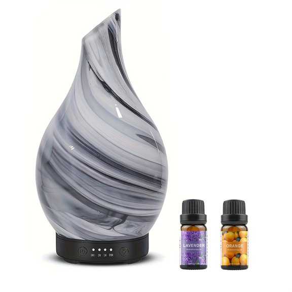 Essential Oil Diffuser 120ml Soundwave technology AromaRelax Diffuser with Handmade Glass BPA Free Waterless Auto-Off, 4 Timer Setting 7 Colors Changed LED for Home Yoga Office