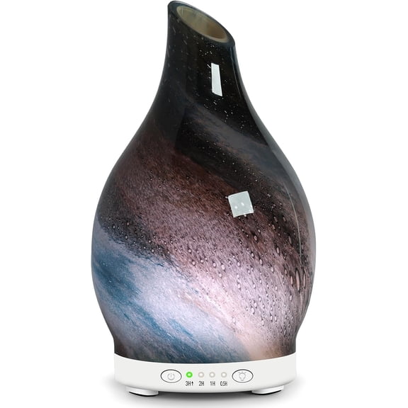 Essential Oil Diffuser 150ML Glass Aromatherapy with 4 Timer Settings & 7 Color Changing Lights, Auto Shut-Off, Ultra Quiet for Home, Office, Yoga, Spa