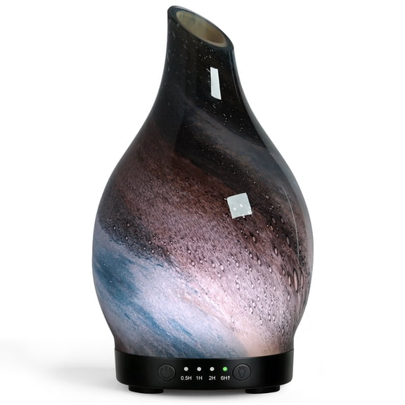 Essential Oil Diffuser 150ML Glass Aromatherapy Diffuser with 4 Timer Settings & 7 Color Changing Lights, Auto Shut-Off, Ultra Quiet Oil Diffuser for Home, Office, Yoga, Spa
