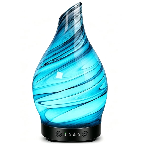 Essential Oil Diffuser 150ML, Glass Aromatherapy Diffuser with 4 Timer Settings & 7 Color Changing, Waterless Auto Shut-Off, Ultra Quiet Oil Diffuser, Mothers Day for Home, Office, Yoga, Spa
