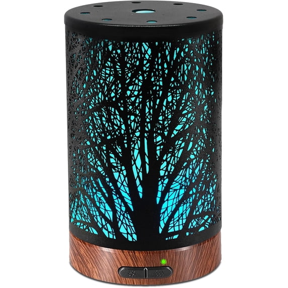 Essential Oil Diffuser - 150ML Metal Aromatherapy Diffuser for Essential Oils with 7 Colors Lights Gifts for Mom Waterless Auto Shut-Off & Ultrasonic Cool Mist Diffuser, Ambience for Home
