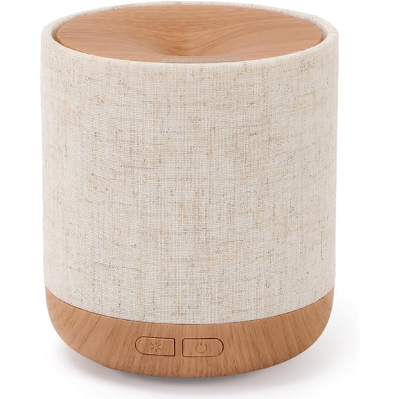 Essential Oil Diffuser with Fabric Cover and Night Lamp | 200ml, Quiet, Ultrasonic Scent Diffusing & Humidifying, Auto Shut-Off, Ambient Lighting, Candle Light Mode