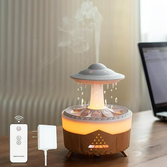 Essential Oil Diffuser 250ML Dancing Jellyfish Aromatherapy Diffuser Humidifier with 7 Colors LED Lights,Remote Control,Plug in for Bedroom,Office