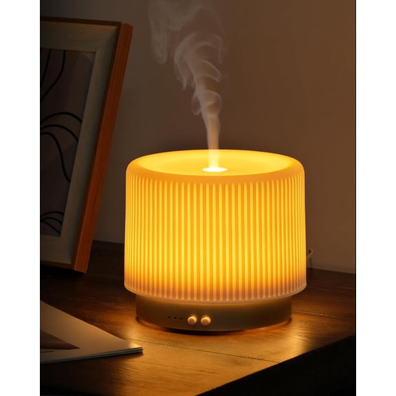 Essential Oil Diffuser - 280ml Ceramic for Large Room & Commercial Use, 2.4MHz Aromatherapy with Cool Mist Humidifier Night Light, Ideal Bedroom, Office, Yoga, Spa, Gifts