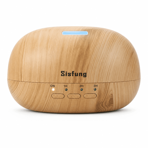 Essential Oil Diffuser - 300mL Ultra Quiet Wood Grain Aromatherapy Diffuser - Ultrasonic Cool Mist, 7 color LED