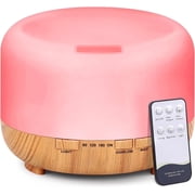 Essential Oil Diffuser 500ml with Remote Control, 7 LED Colors, Ultrasonic Aromatherapy Diffusers Scent Humidifier Vaporize, Auto-Off Timer for Large Room Home,Yellow