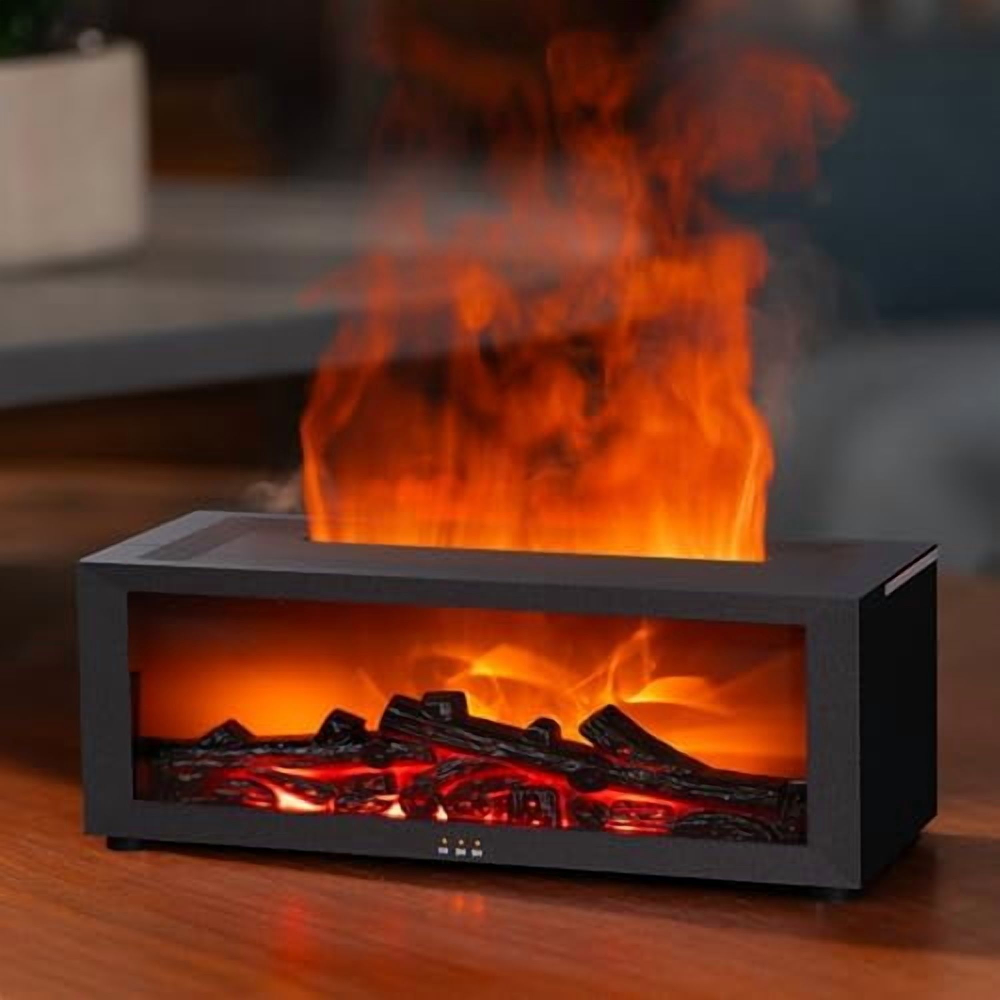 Essential Oil Diffuser, 7 Colors Fireplace Fire Flame Aromatherapy ...