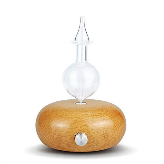 Essential Oil Diffuser Bamboo Asana Light Wood Glass Waterless NO Heat, Water, Plastics OR Artificial Materials