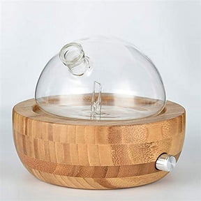 Essential Oil Diffuser Bamboo Glass Waterless diffuser Aromatherapy NO Heat, No Water Cool Mist