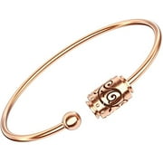 Essential Oil Diffuser Bracelet, Aromatherapy 316L Stainless Steel Adjustable Rose Gold Bracelet with 4PCS Refill Sticks, Retro Hollow Design Relaxation Bracelet Birthday Gift for Girls and Women