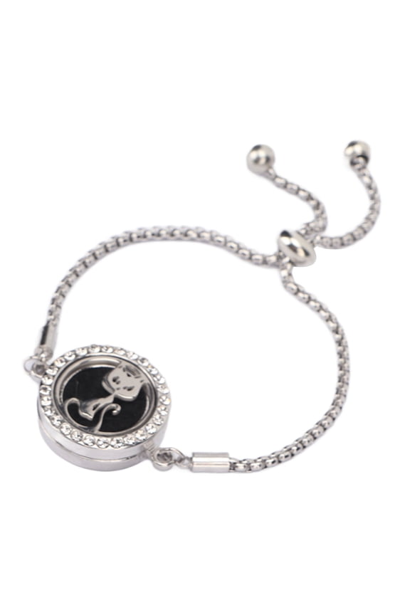Essential Oil Diffuser Bracelet Stainless Steel Aromatherapy Locket Adjustable Bracelet for Women Girls