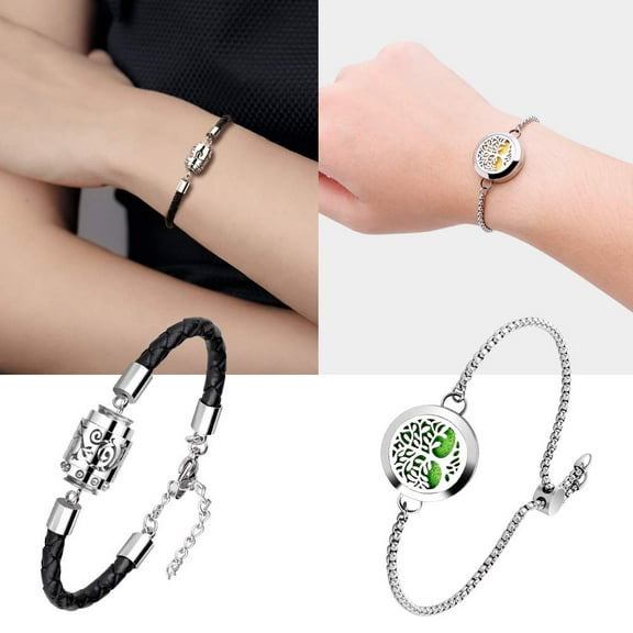 Essential Oil Diffuser Bracelet Stainless Steel Locket BraceletTree of Life Diffuser Bracelet