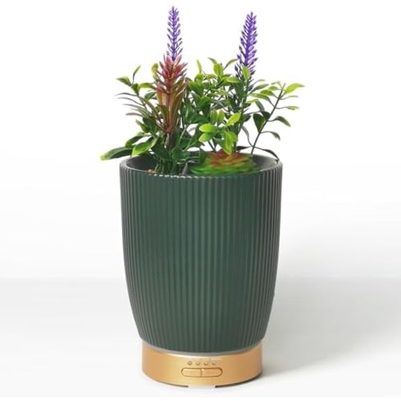 Essential Oil Diffuser Ceramic Artificial Succulent Plants Potted Diffuser 100 ml for Lavender Essential Oils Timers Night Lights and Auto Off Humidifier Aromatherapy Diffusers for Gift