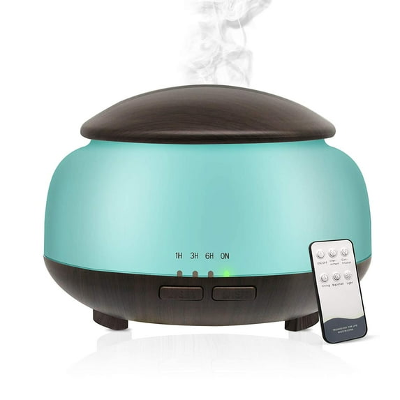 Essential Oil Diffuser, Daroma Aromatherapy Diffuser With Remote Control,300ml Aroma Ultrasonic Nebulizing Cool Mist Humidifier,7 Color Mood Lights & Waterless Auto-Off for Home Office Gift,Dark Wood…