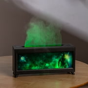 Essential Oil Diffuser, Fireplace Fire Flame Aromatherapy Diffuser, 220ml Ultrasonic Cool Mist Humidifier, Scent Aroma Diffuser with 7 Colors Light, Timer & Auto-Off for Home, Room (Black)