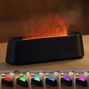 Fireplace Simulation Aromatherapy Oil Diffuser,7-Color Flame Fireplace ...