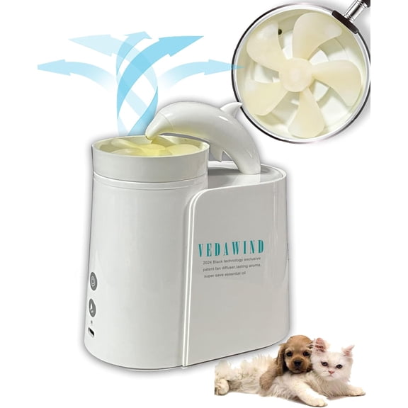 Essential Oil Diffuser | HDPE Tech Dry-Fan Aroma Diffusion for Home Bedroom, Bathroom, Scent Aromatherapy Machine, No Spray Mist, No Clogs, No Heat, Scent Waterless Air Diffuser