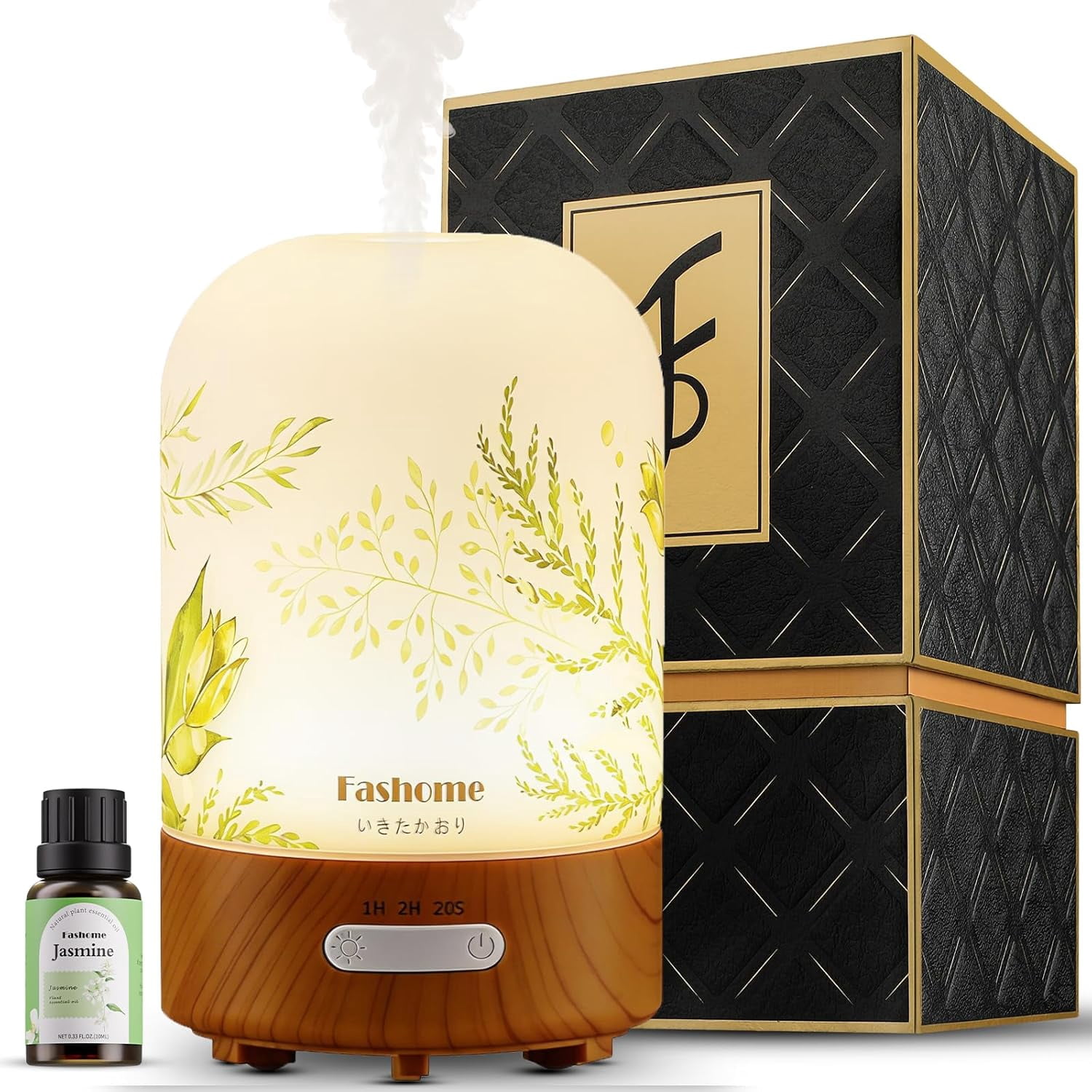Essential Oil Diffuser Hand Blown Glass, 100ml Small Aromatherapy ...