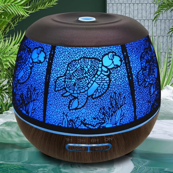 Essential Oil Diffuser for Home,500ML Aromatherapy Diffusers Oils Large Room with Cool Mist Humidifiers Bedroom,7 Colors Changed & 3 Mode Automatic Shut-Off - Turtle
