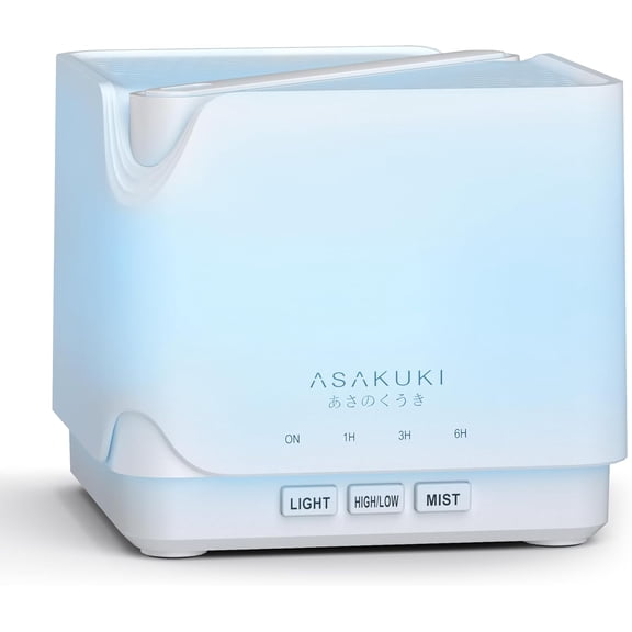 Essential Oil Diffuser for Home, Large 700 ml Humidifier with Automatic Shut-Off, Quiet Aromatherapy 7 LED Lights Living Room, Kitchen, Bedroom, Hotel - Pure White