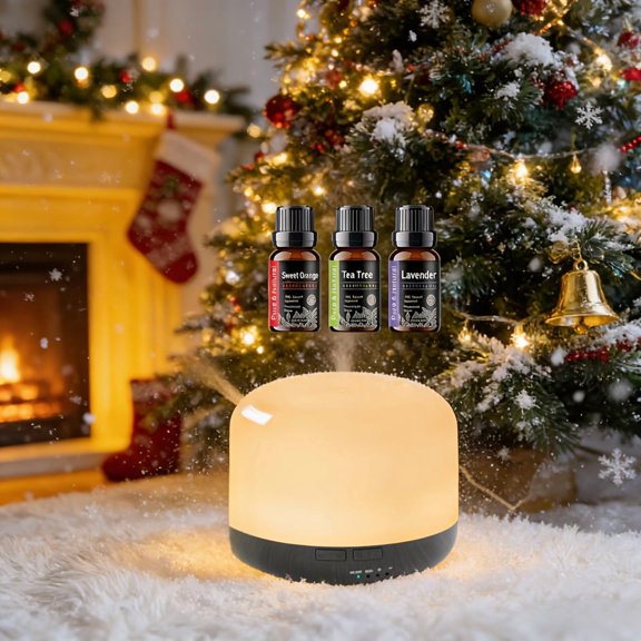 Essential Oil Diffuser And Humidifier with Night Light - 16.91oz, USB Powered, Auto Shut-Off, Perfect for Relaxing Atmosphere in Home, Office, Yoga, And Spa
