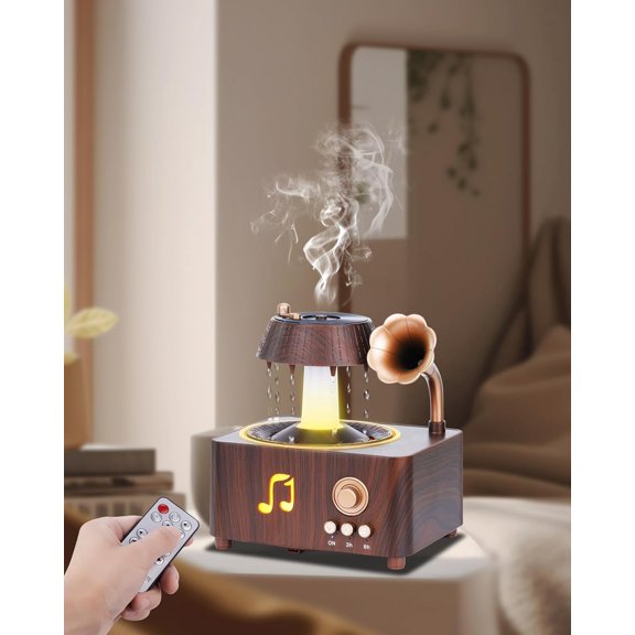 Essential Oil Diffuser, Humidifiers For Bedroom, 250ml Cool Mist Rain Diffuser, 7 Colors LED Ambient Light & Auto Shut-Off When Water Runs Out, for Office, Study Room, Yoga, Relaxation & Home