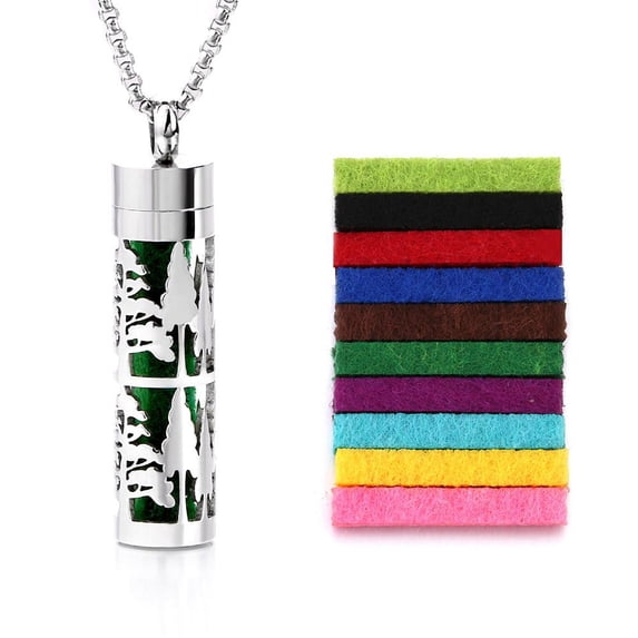Essential Oil Diffuser Necklace with 10 Refill Pads, Aromatherapy Locket Pendant for Men and Women, Great Gift for Mother's Day