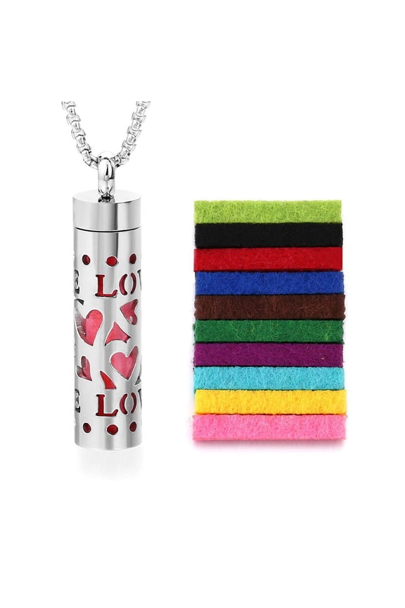 Essential Oil Diffuser Necklace with 10 Refill Pads, Aromatherapy Locket Pendant for Men and Women, Great Gift for Mother's Day