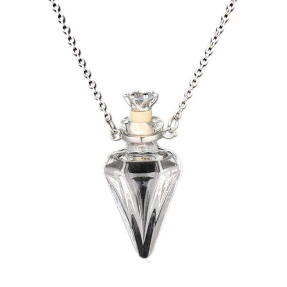 Essential Oil Diffuser Perfume Bottle Pendant Necklace Jewelry Clear Tear Drop Vial Essential Oil Pendant Necklace