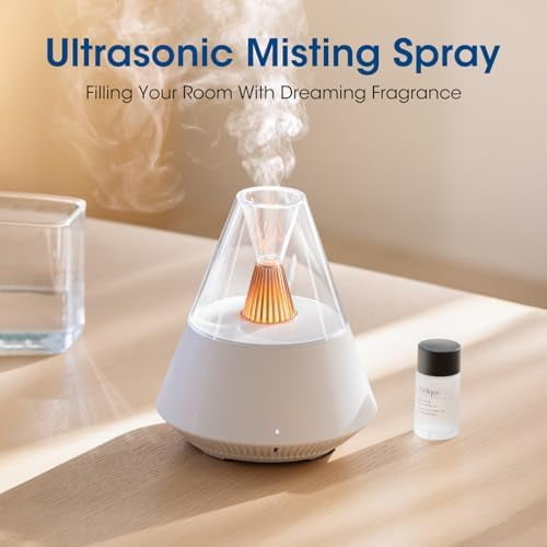 Essential Oil Diffuser Personal, Modern Style Aroma Diffusers, Scent Fragrance Spray for Home, Office, Bedroom, Room, 150ml Ultrasonic Cool Mist, 6-12H Working, Auto-Off, White