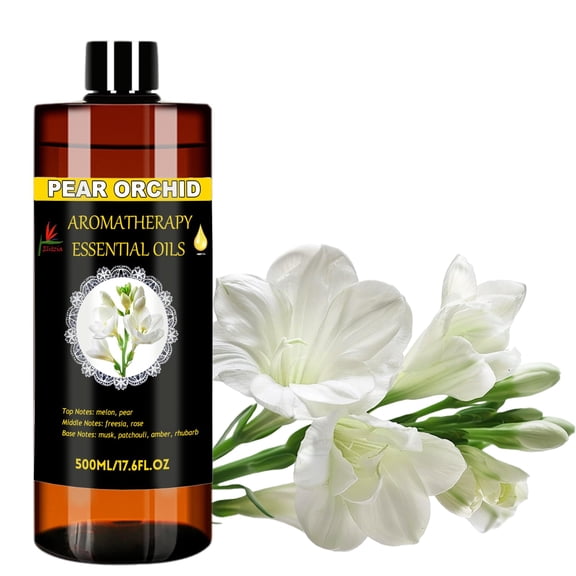 Essential Oil Diffuser Refill, Pear & Freesia Home Office Hotel Reduces Odors, Fresh Scent, Works with Candle Burners, Humidifiers, Plug-in Lamps & Crystals 17.6fl.oz/500ml ET500EO2