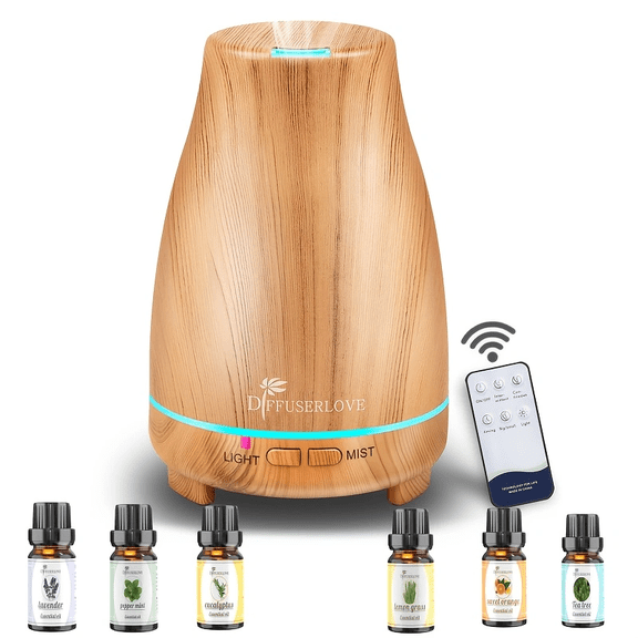 Essential Oil Diffuser, Remote Control Diffusers For Home Scent Aromatherapy Diffuser Air Desk Humidifier For Bedroom Kitchen Large Room Office, Mist Mode Waterless Auto Off