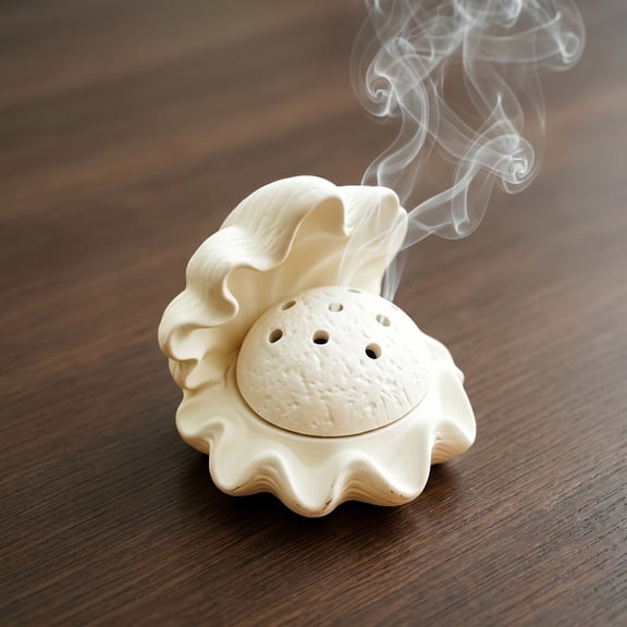 Essential Oil Diffuser - Seashell Shaped Ceramic Diffuser for Bedroom Home Relaxation, Aromatherapy Diffuser for Office, Yoga, Spa, Valentines Day Gifts