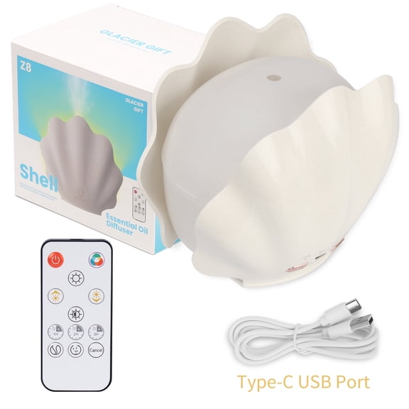 Essential Oil Diffuser Shell Aroma Diffuser with Remote Control, 7 Colors LED Night Light for Bedroom Home Relaxation, Valentines Day Gifts