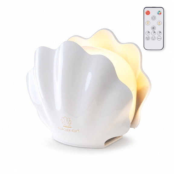 260mL Seashell Essential Oil Diffuser with Remote Control, Cool Mist Humidifier, 7-Color LED Night Light for Bedroom, Home Relaxation Decor, White
