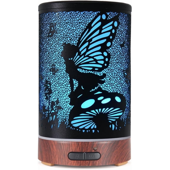 Essential Oil Diffuser, Ultrasonic Diffuser for Essential Oil, Cool Mist Humidifier Aromatherapy Diffuser with 7 Color Lighting Changing Modes, Waterless Auto Shut-Off for Home（Flower Fairy）