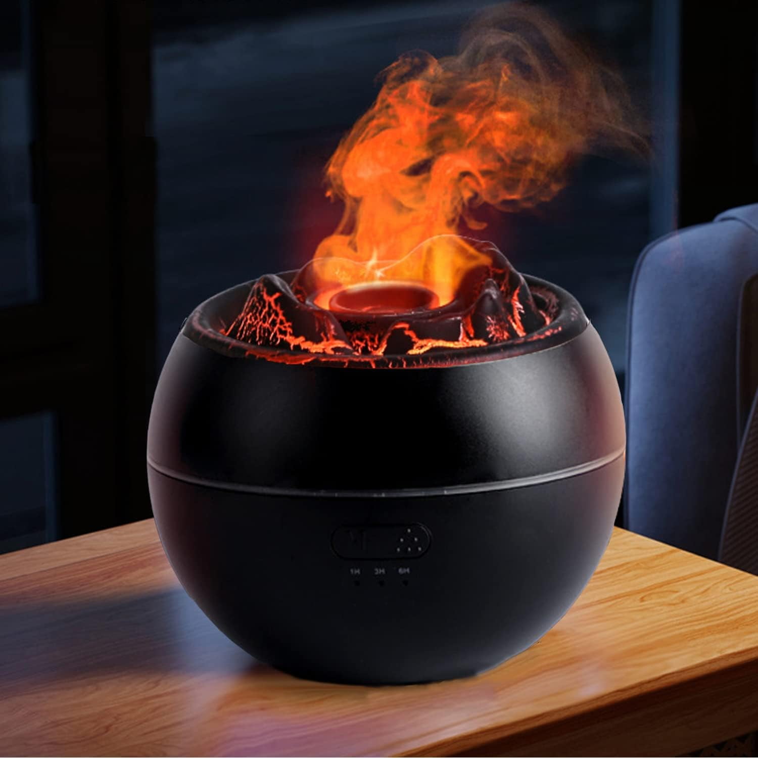 Essential Oil Diffuser, Volcano Fire Flame Aromatherapy Diffuser, 360ml ...