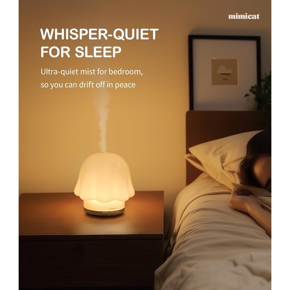 Essential Oil Diffuser for Home Glass: 120ml Ultrasonic Cool Mist Aromatherapy with Timer & Soft Night Light, Cream White