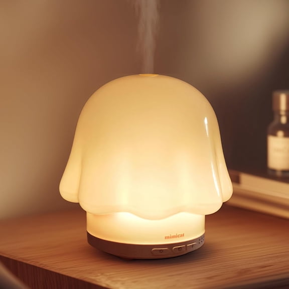 Essential Oil Diffuser for Home Glass: Timer 120ml Ultrasonic Cool Mist Aromatherapy Diffusers Bedroom Office with Soft Night Light Cream White