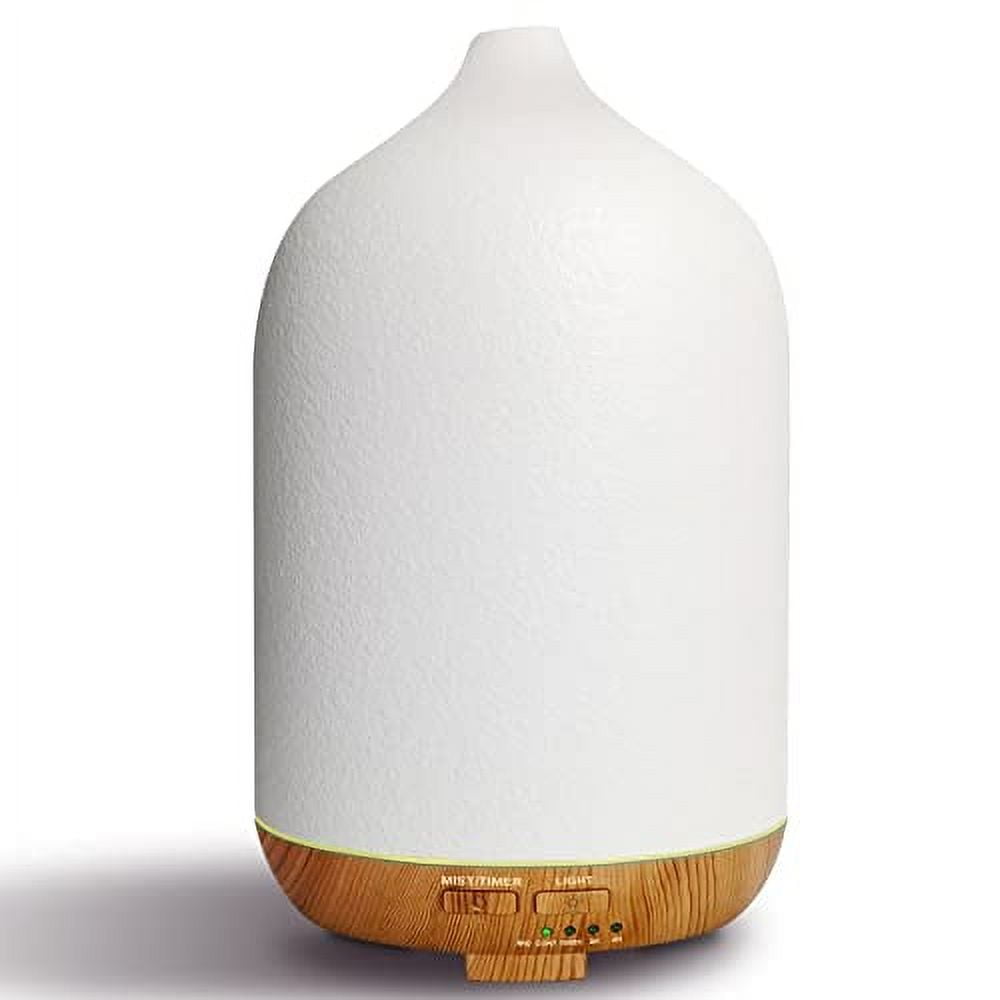 Vasysvi Essential Oil Diffuser Humidifiers,Aromatherapy Diffuser, Ceramic  Wood Grain Diffusers for Oils,7-Color Night Light Aroma Home,Office and