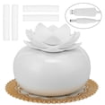thumbnail image 1 of Essential Oil Diffusers Decorative Ceramic Diffuser Humidifier Lotus Top Aromatherapy Diffusers 200ml Ceramic Humidifier Small Oil Diffuser USB Aroma Diffuser Cute Diffuser for Bedroom Home Office, 1 of 8