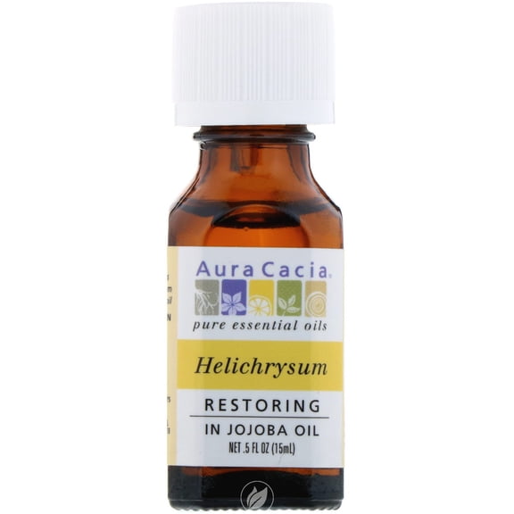 Essential Oil Helichrysum in Jojoba Oil .5 OZ by Aura Cacia, Pack of 2