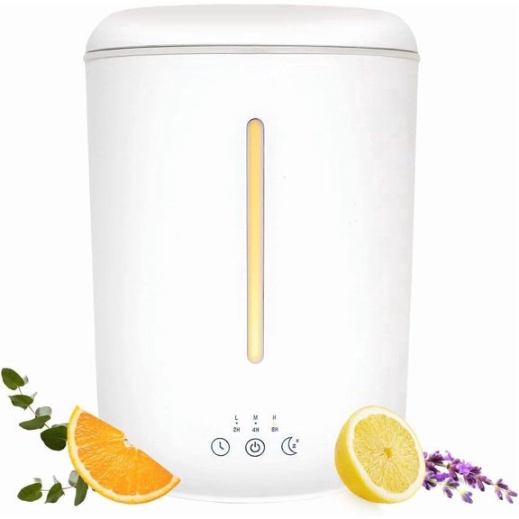 Essential Oil Humidifier and Diffuser, 3 Timer Settings, Night Light Mode, White