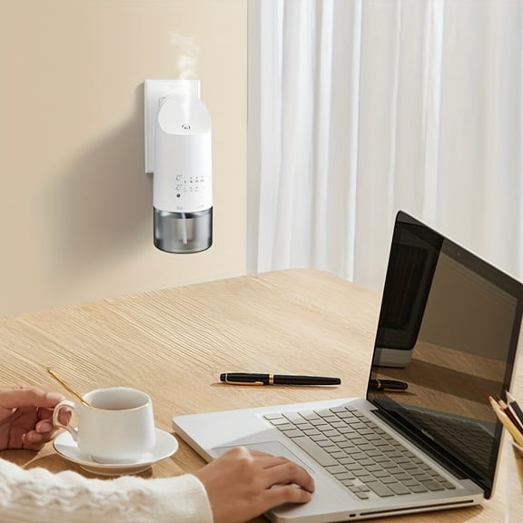 Essential Oil Plug-In Diffuser, Waterless Scent Diffuser for Areas Up to 500 Square Feet, Ideal for Home, Office, or Spa Use, Portable Smart Wall Diffuser with 5.41oz Capacity in White