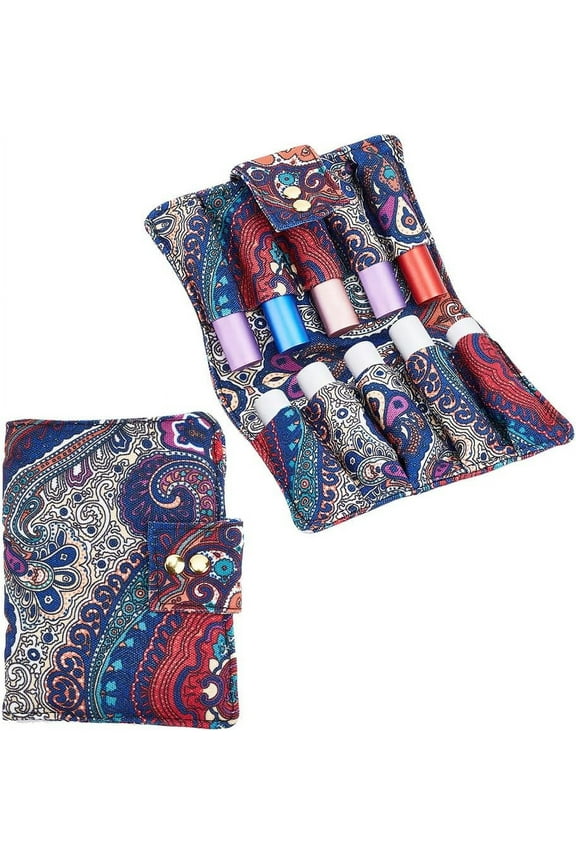 Essential Oil Purse Canvas Oil Pouch Storage Bag Perfume Bottle Oil Travel Bag Nail Polish Bag DIY