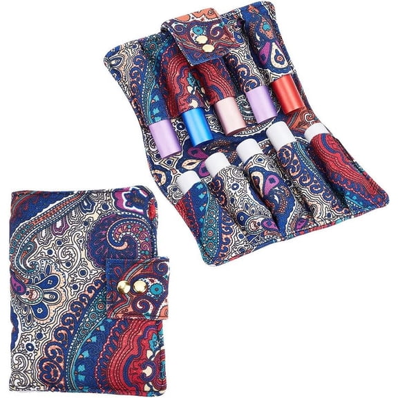 Essential Oil Purse Canvas Oil Pouch Storage Bag Perfume Bottle Oil Travel Bag Nail Polish Bag DIY