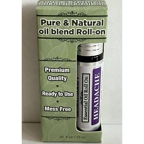 Essential Oil Roll On Aromatherapy Headache - Premium Grade - Made with 100% Pure Therapeutic Grade Essential Oils 10 ml by Sponix Made in USA / Fast Shipping