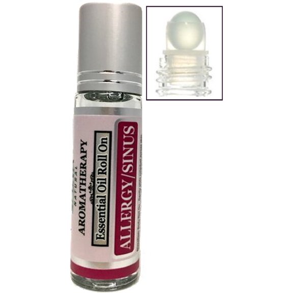 Essential Oil Roll On Aromatherapy Sinus / Allergy- Made with 100% Pure Therapeutic Grade Essential Oils 10 mL by Sponix Made in USA (FAST SHIPPING)