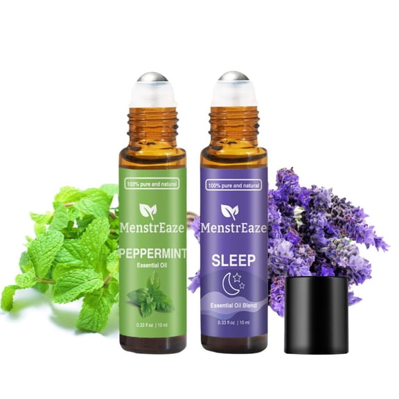 Essential Oil Roll-On Set – Sleep Support & Headache Relief | 100% Natural Lavender & Peppermint Blend (2 x 10ml)
